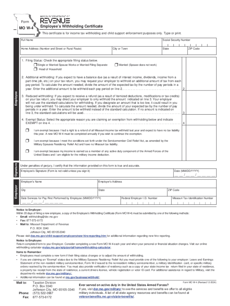 W9 Form For Missouri