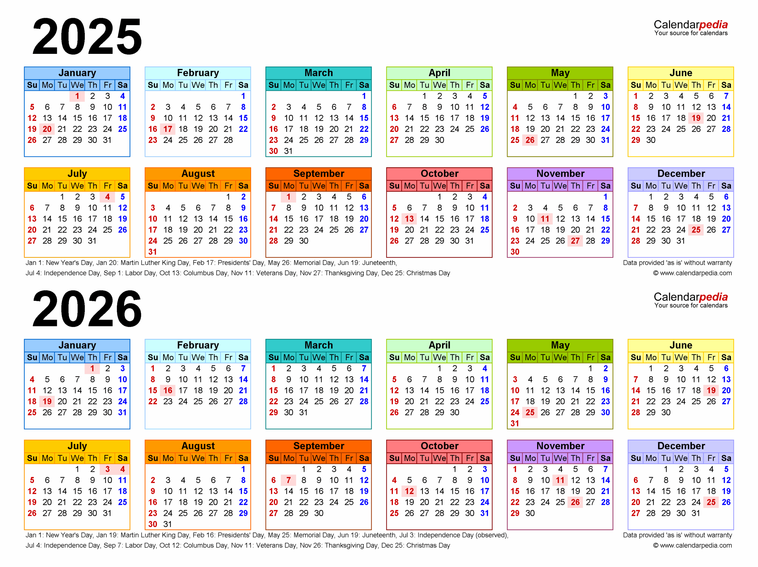 Free Printable Calendar 2025 2026
