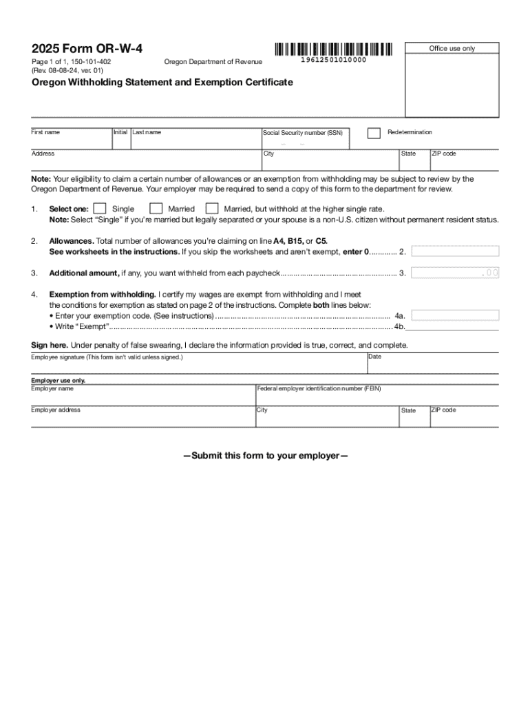 2025 Form Or w 4 Fill Out amp Sign Online DocHub
