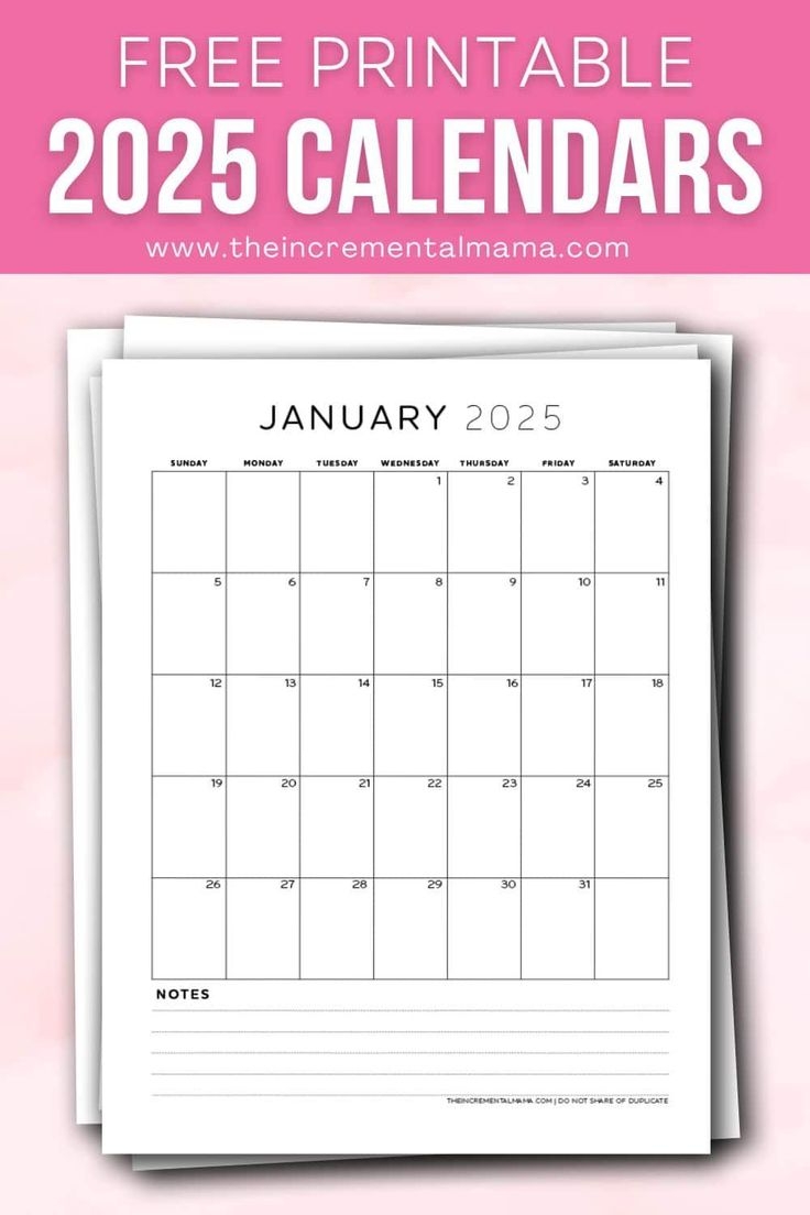 Blank Monthly Calendar Printable 2025 Pdf