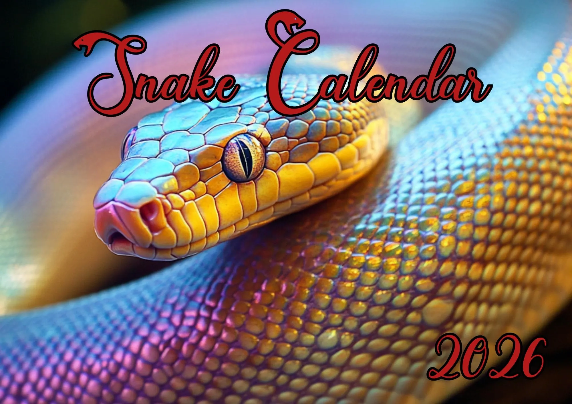2026 Snake Wall Calendar Reptile Planner amp Monthly Organizer For 