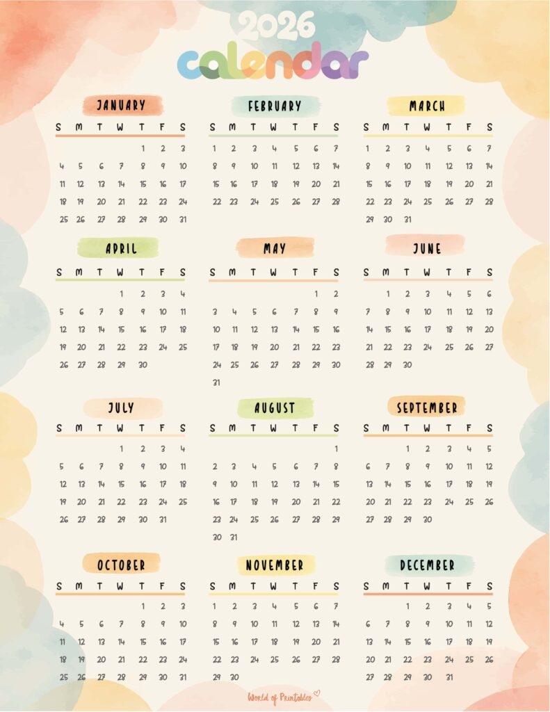 Printable November 2026 Calendar Bold Print