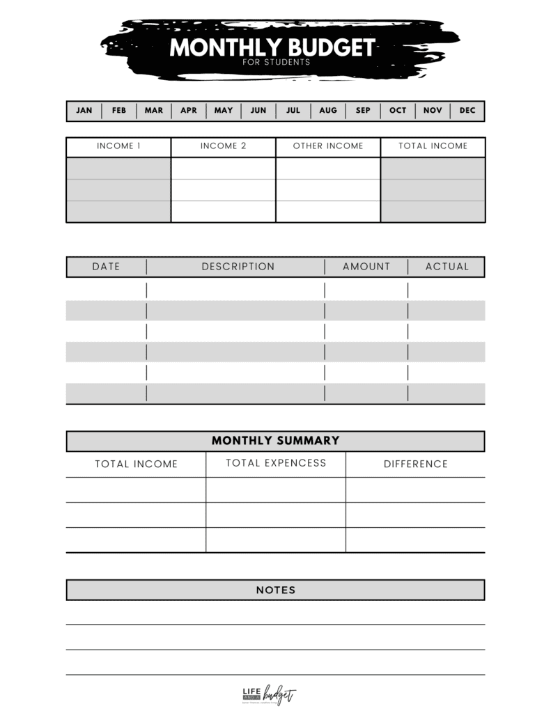 Free Printable Budget Worksheets 2024