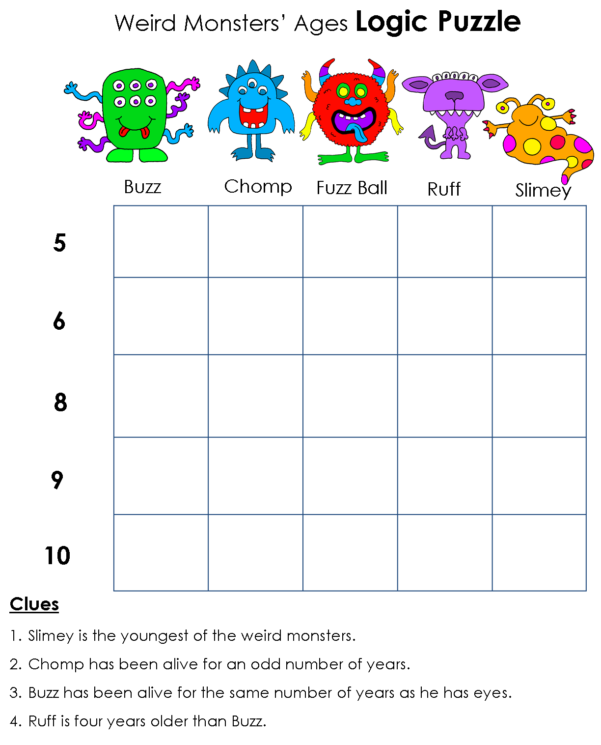 Printable Logic Puzzles For Children