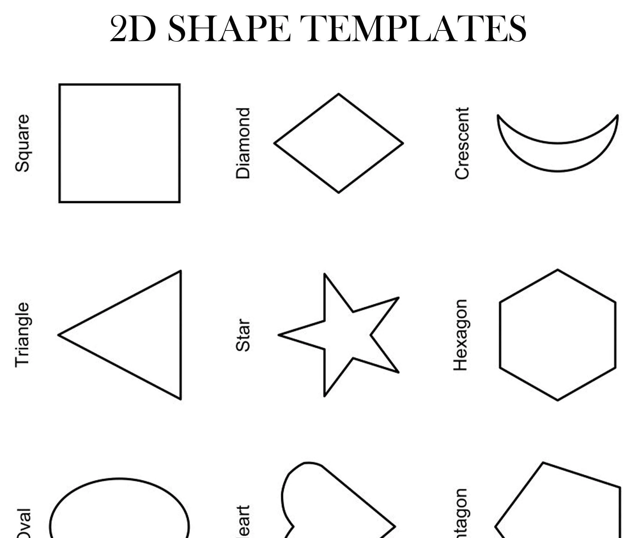 2D Shapes To Print Shape Templates Colour In Kids Arts And Crafts Jpg A4 Template Download