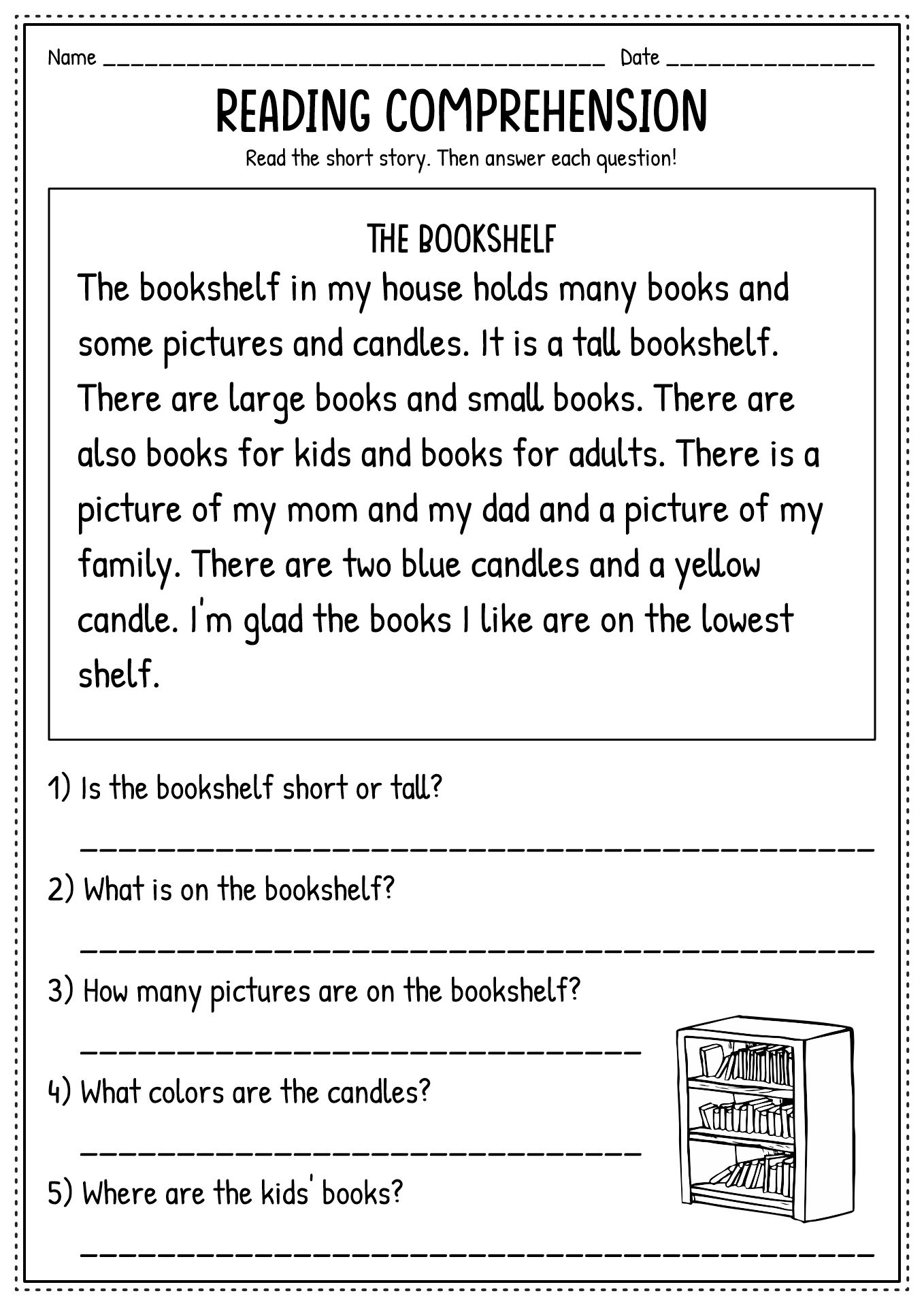 2nd Grade Reading Comprehension Free Printable Worksheets 