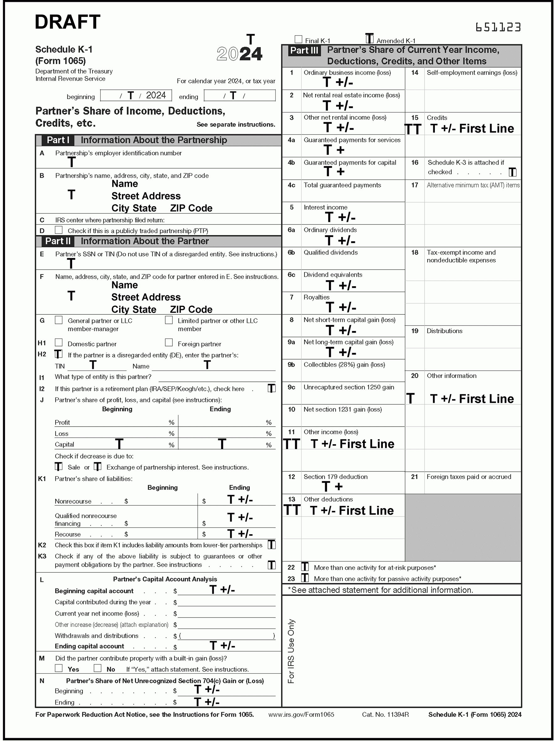 Irs Form 1120s K-1 2024