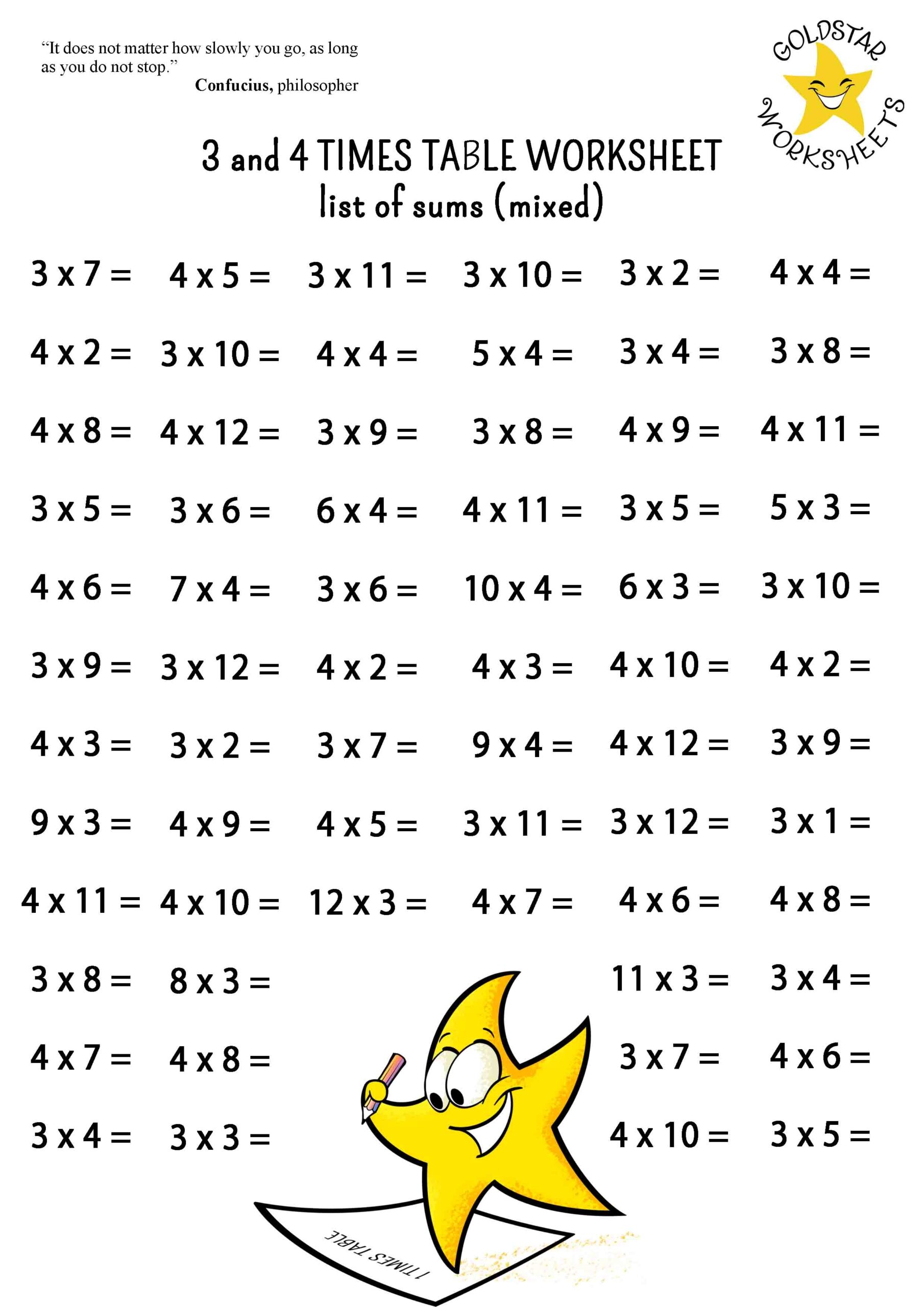 4 Times Table Worksheets Printable