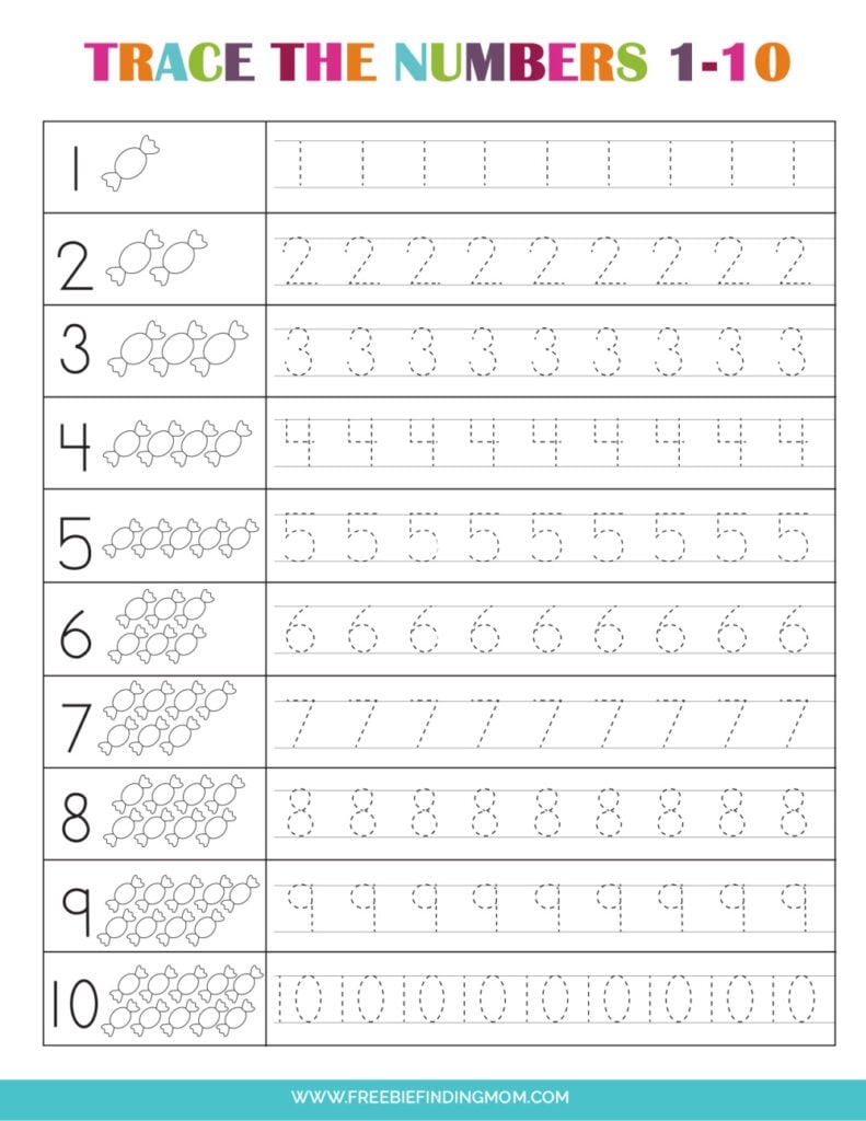 Printable Number Worksheets 1 10