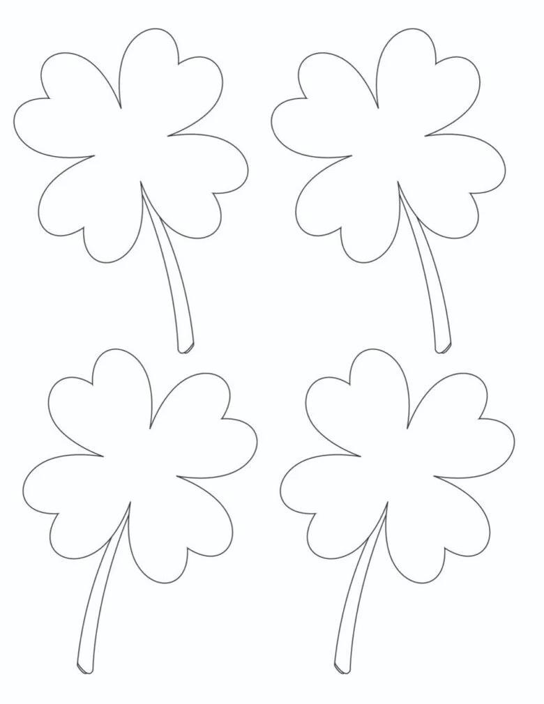 3 Free Printable Four Leaf Clover Outlines