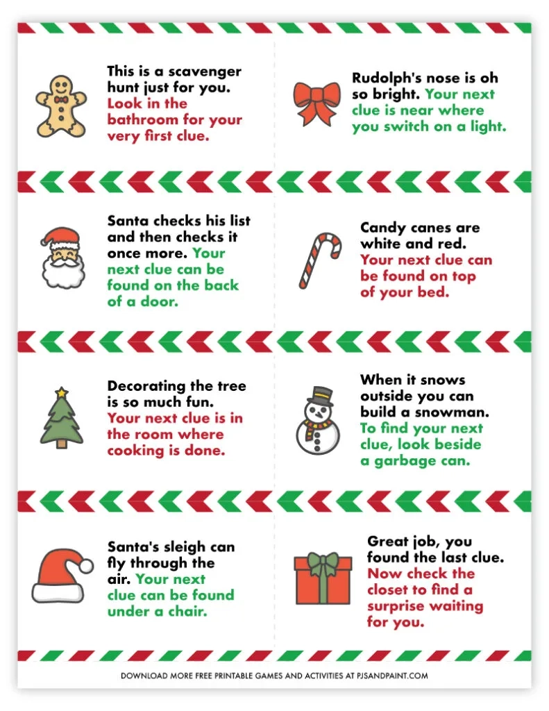 34 Free Printable Christmas Games And Activities Pjs And Paint