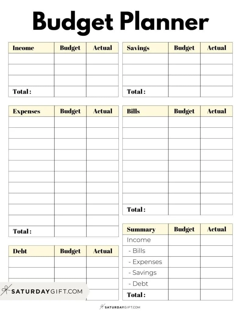 Free Budget Worksheet Printable