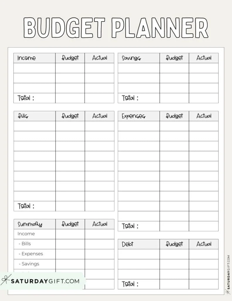 Basic Budget Worksheet Free Printable