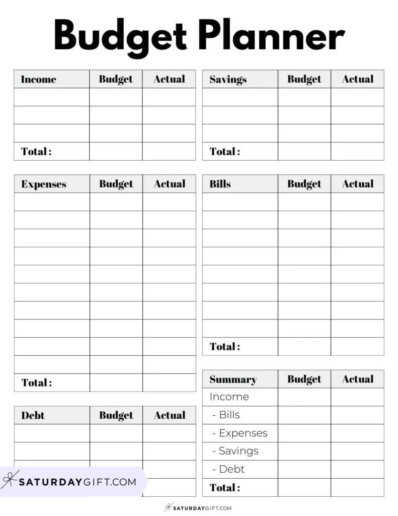 Free Printable Budgeting Worksheet