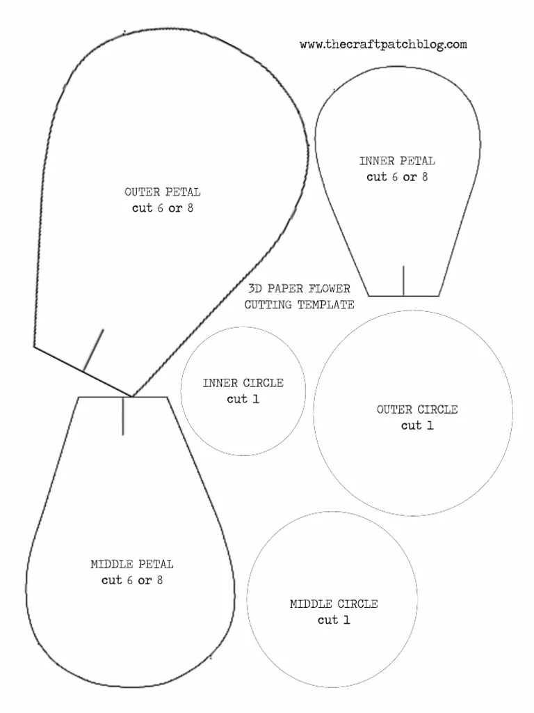 3d Paper Flower Template PDF PDF