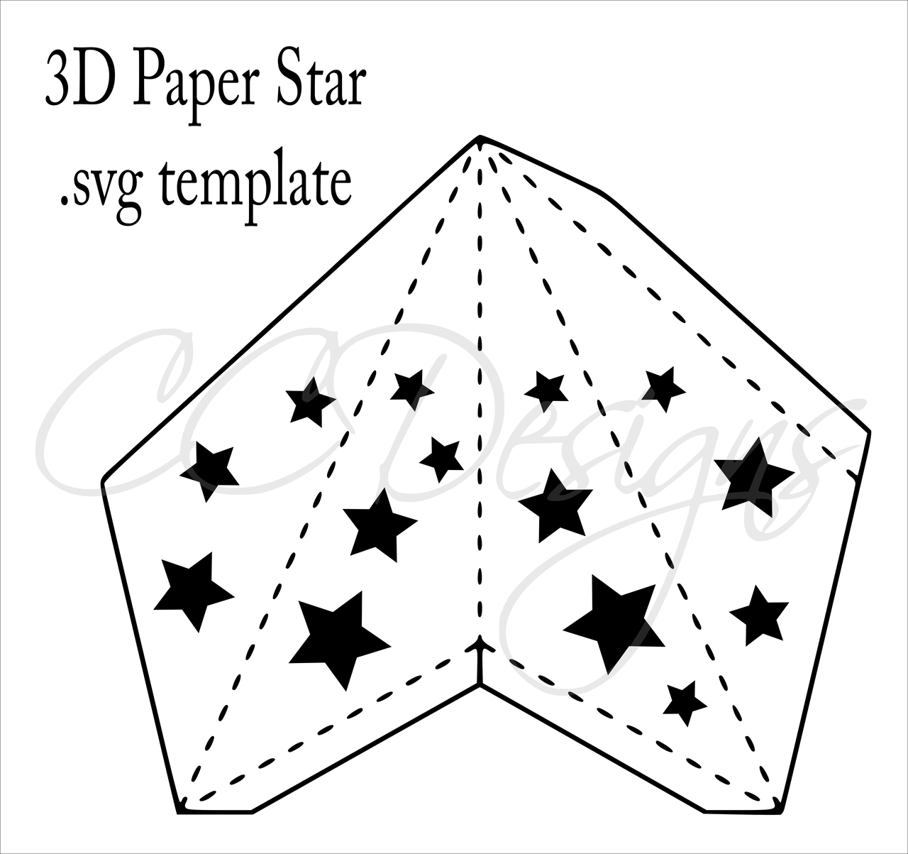 3D Paper Star Templates DIY Paper Star Craft SVG amp PDF Template