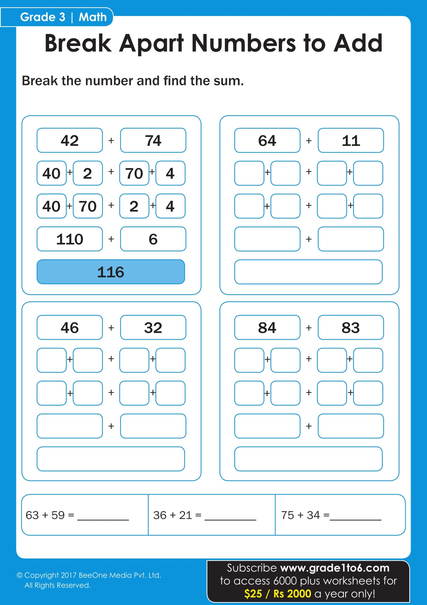 3rd Grade Printable Worksheets