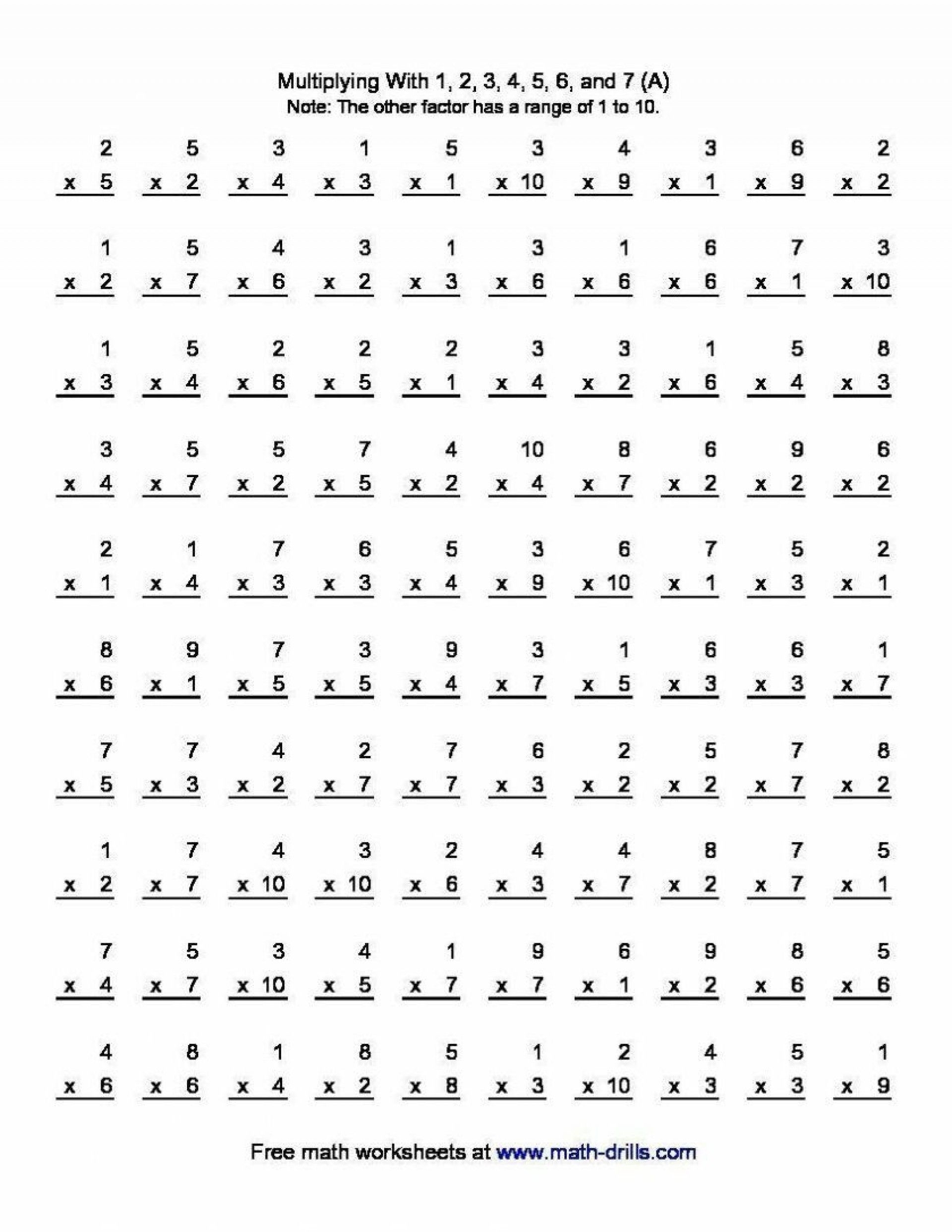 Printable Multiplication Worksheets Grade 3