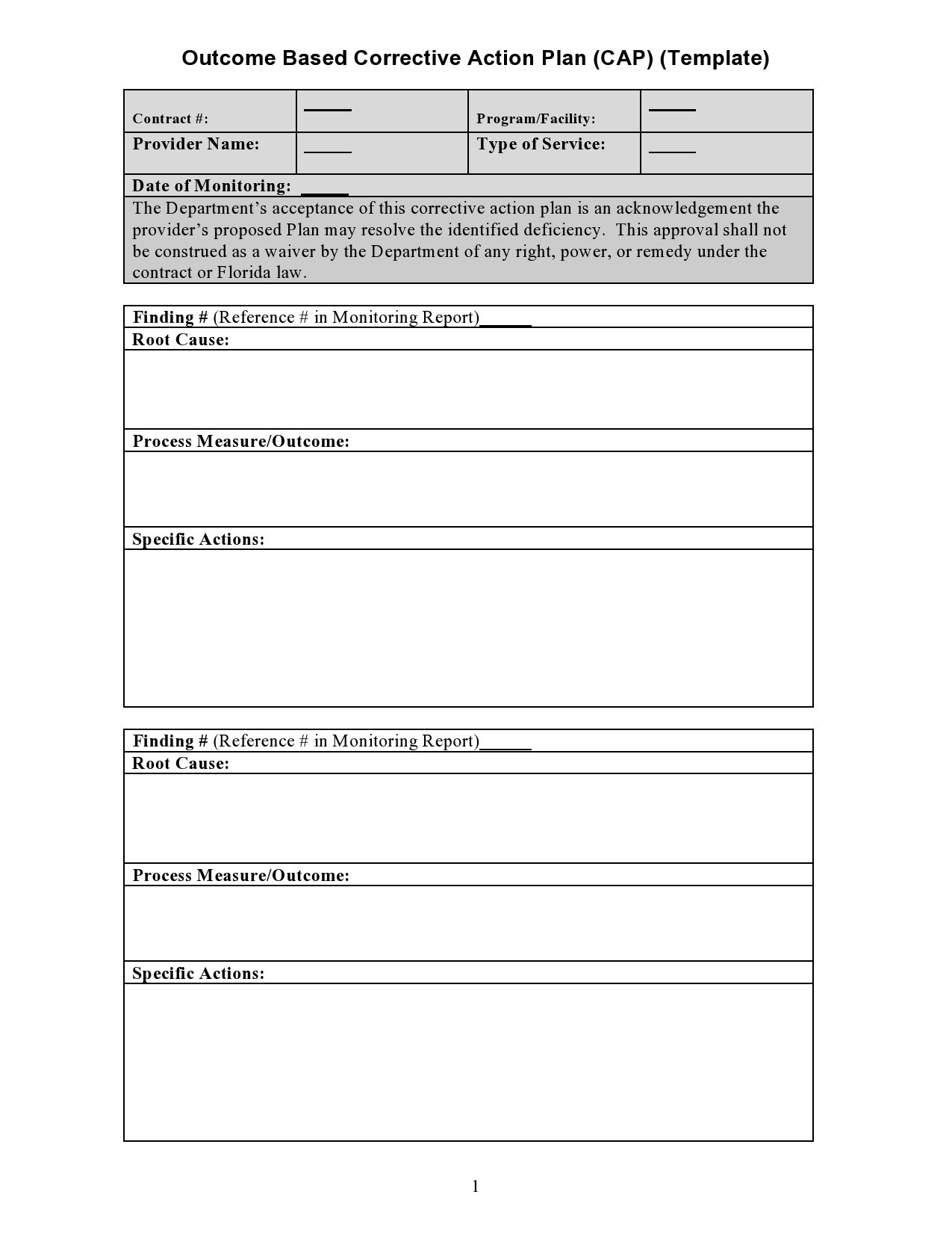 44 Best Corrective Action Plan Templates Word Excel 