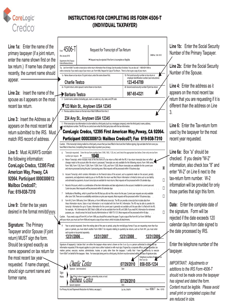 Irs 4506 T Printable Form