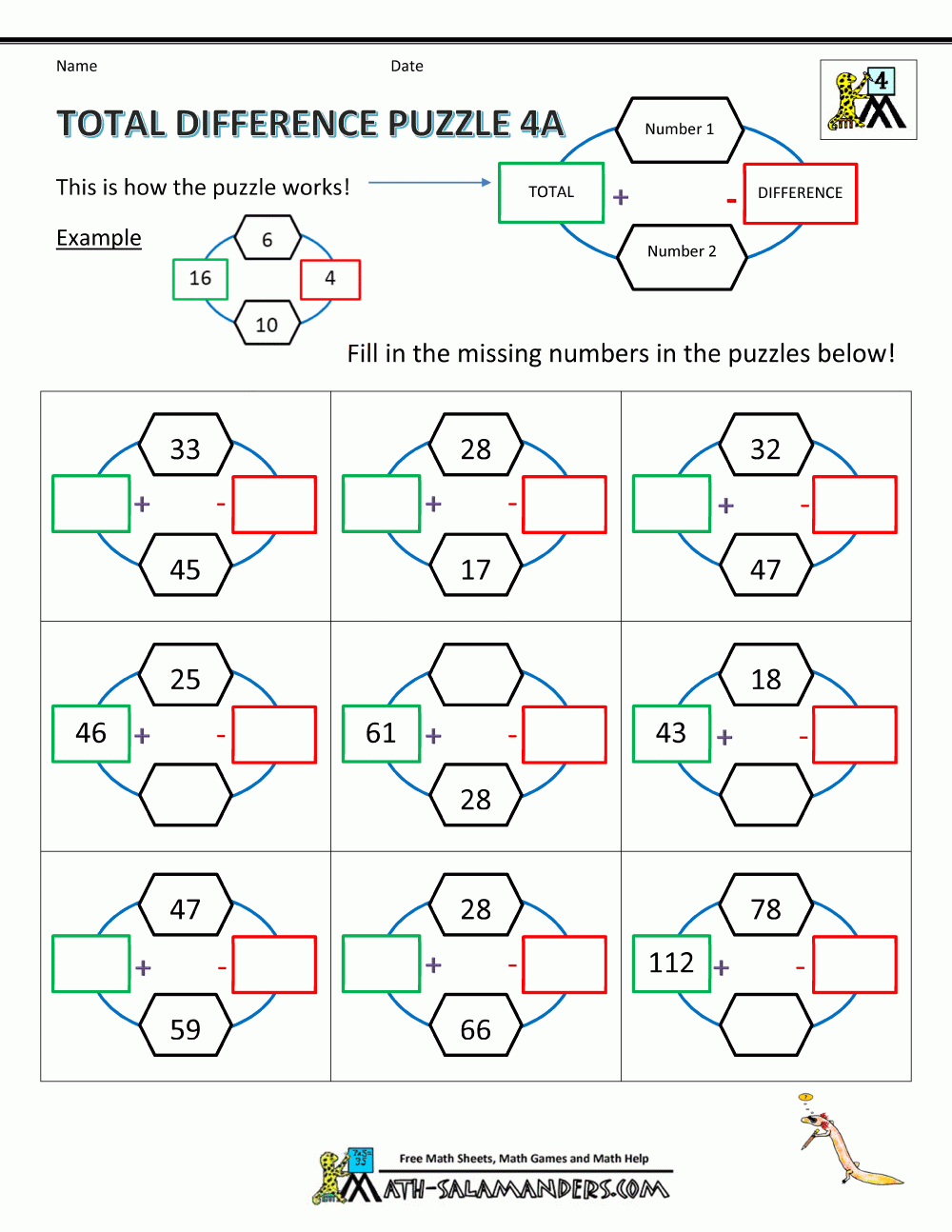 Printable Math Logic Puzzles