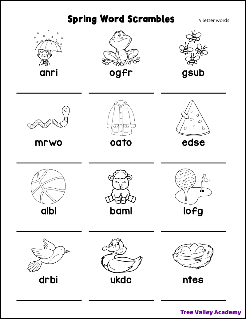 4th Grade Spelling Activities amp Worksheets Tree Valley Academy