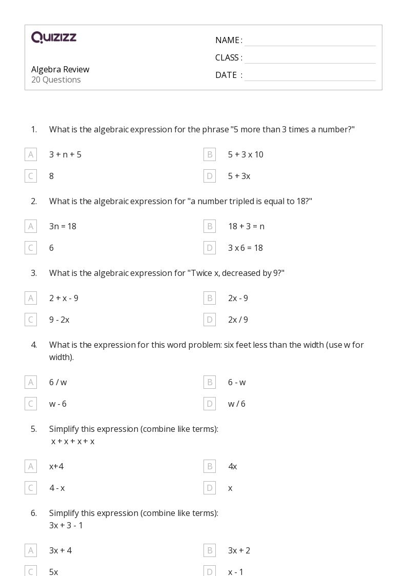 9th Grade Worksheets Free Printable