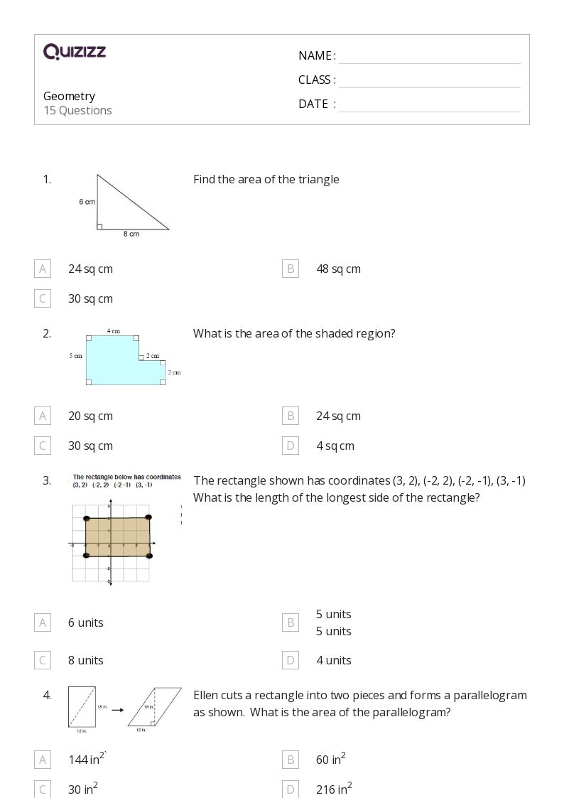 50 Geometry Worksheets For 6th Grade On Quizizz Free amp Printable
