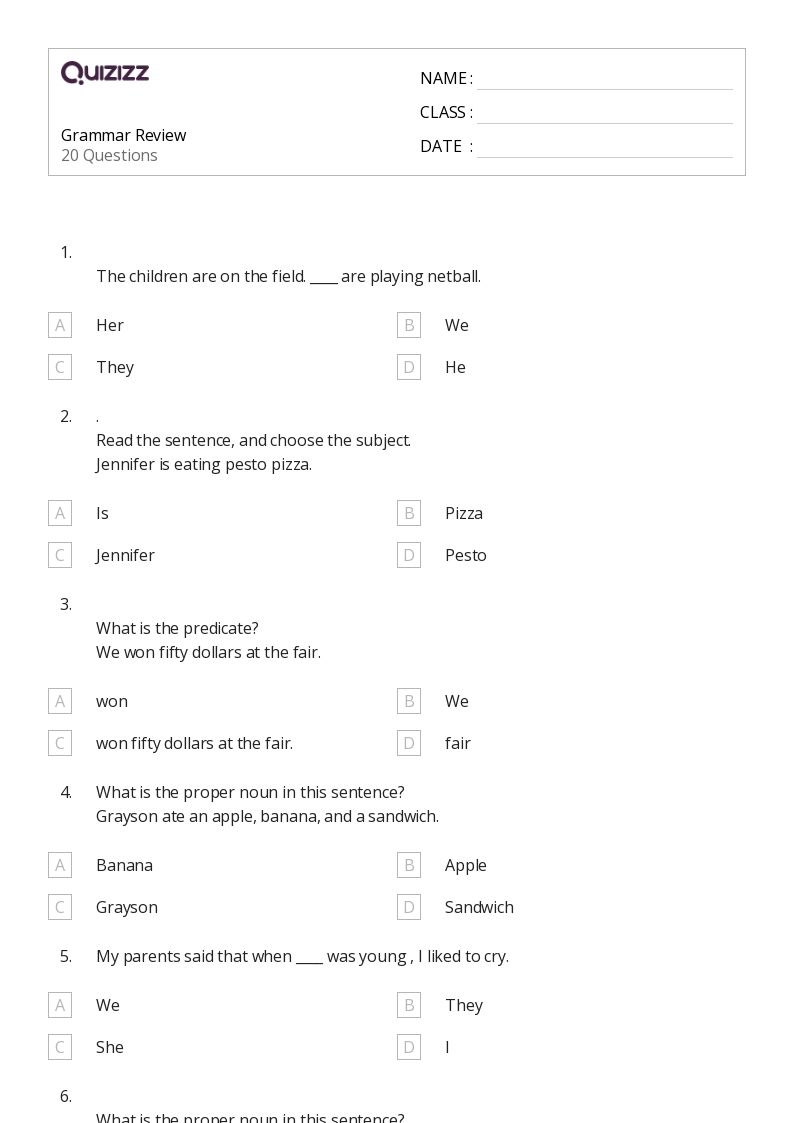 50 Grammar Worksheets For 8th Grade On Quizizz Free amp Printable