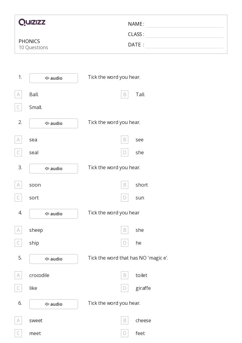 Phonics Worksheets Grade 2 Free Printable