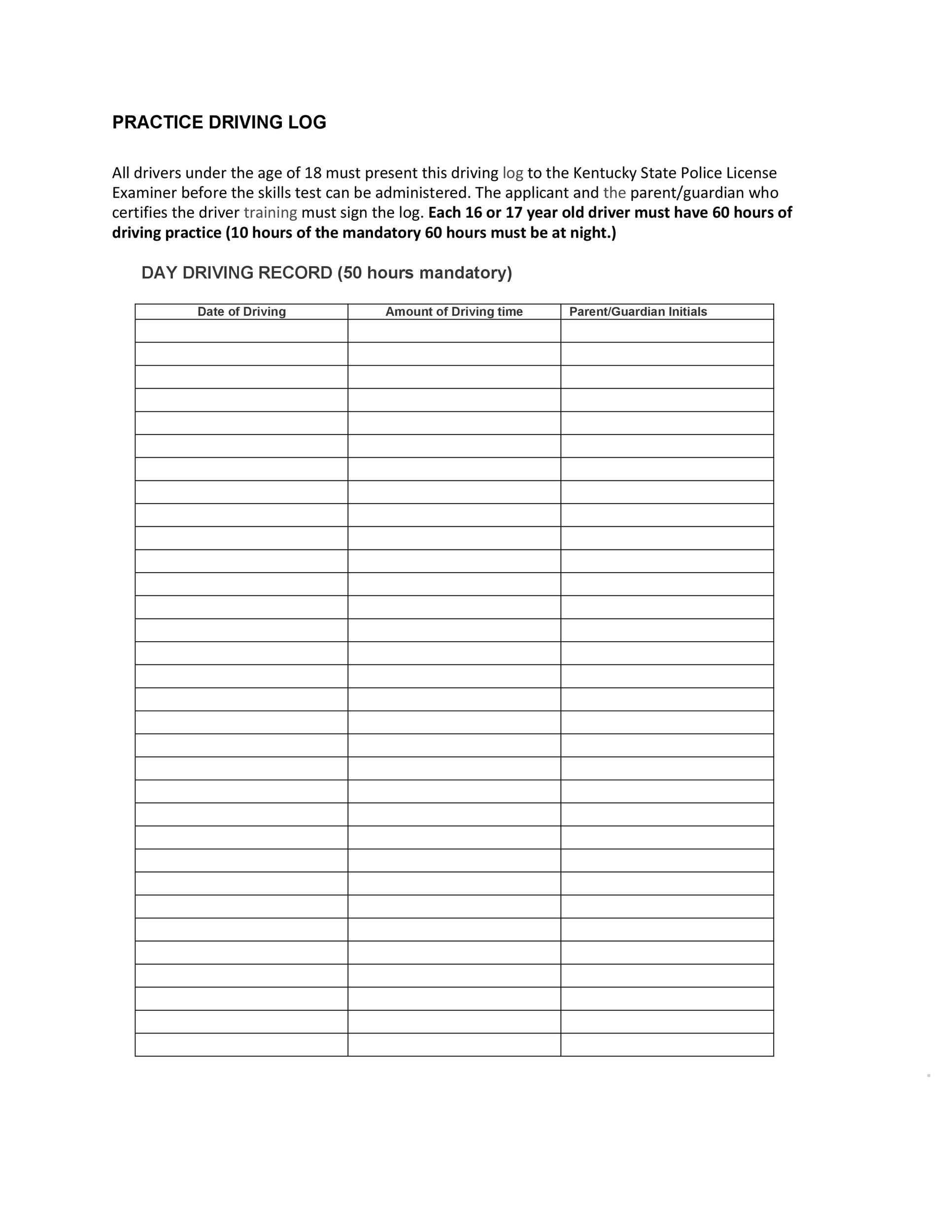 Truckers Log Book Printable