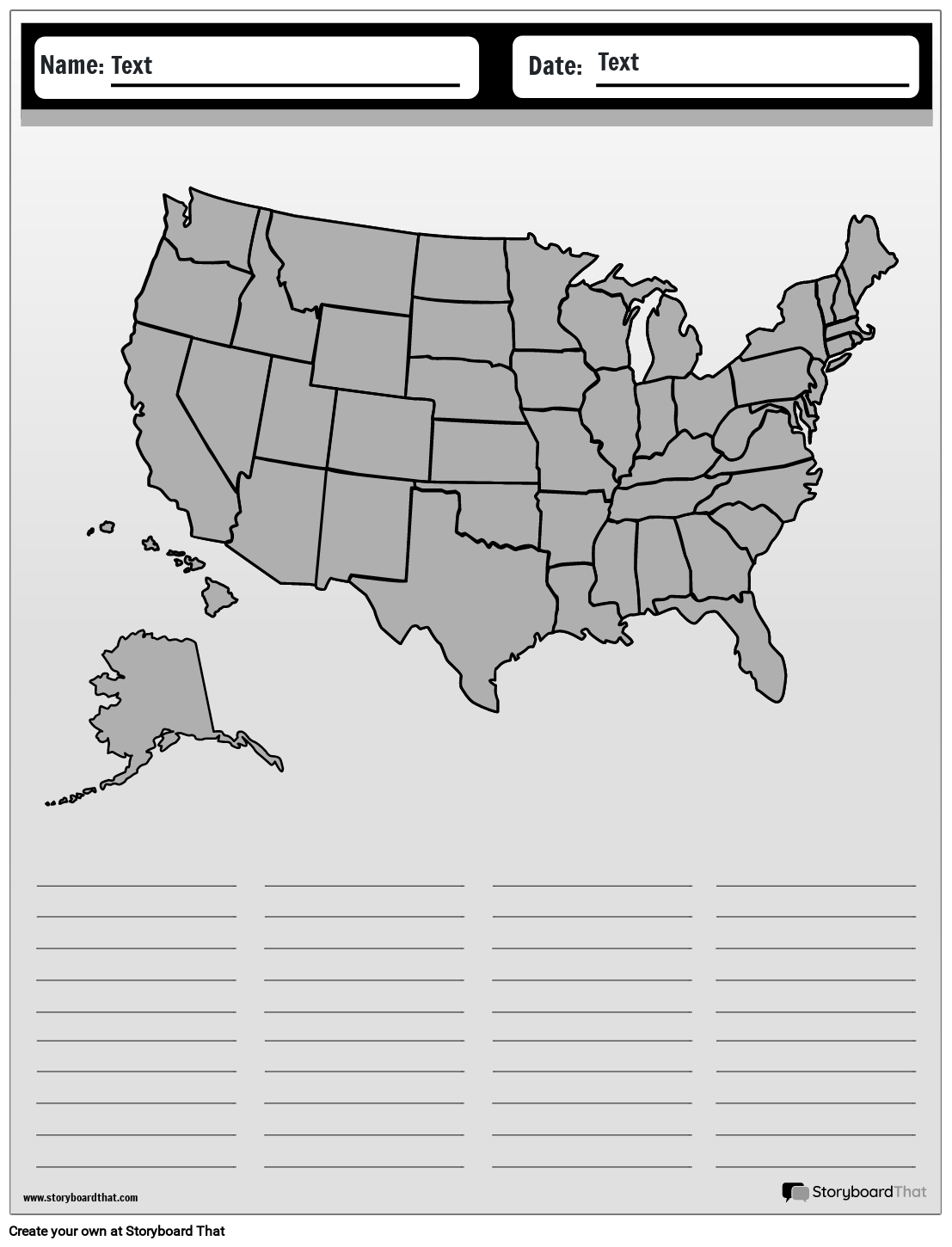 50 States Worksheets Create amp Print With Storyboard That