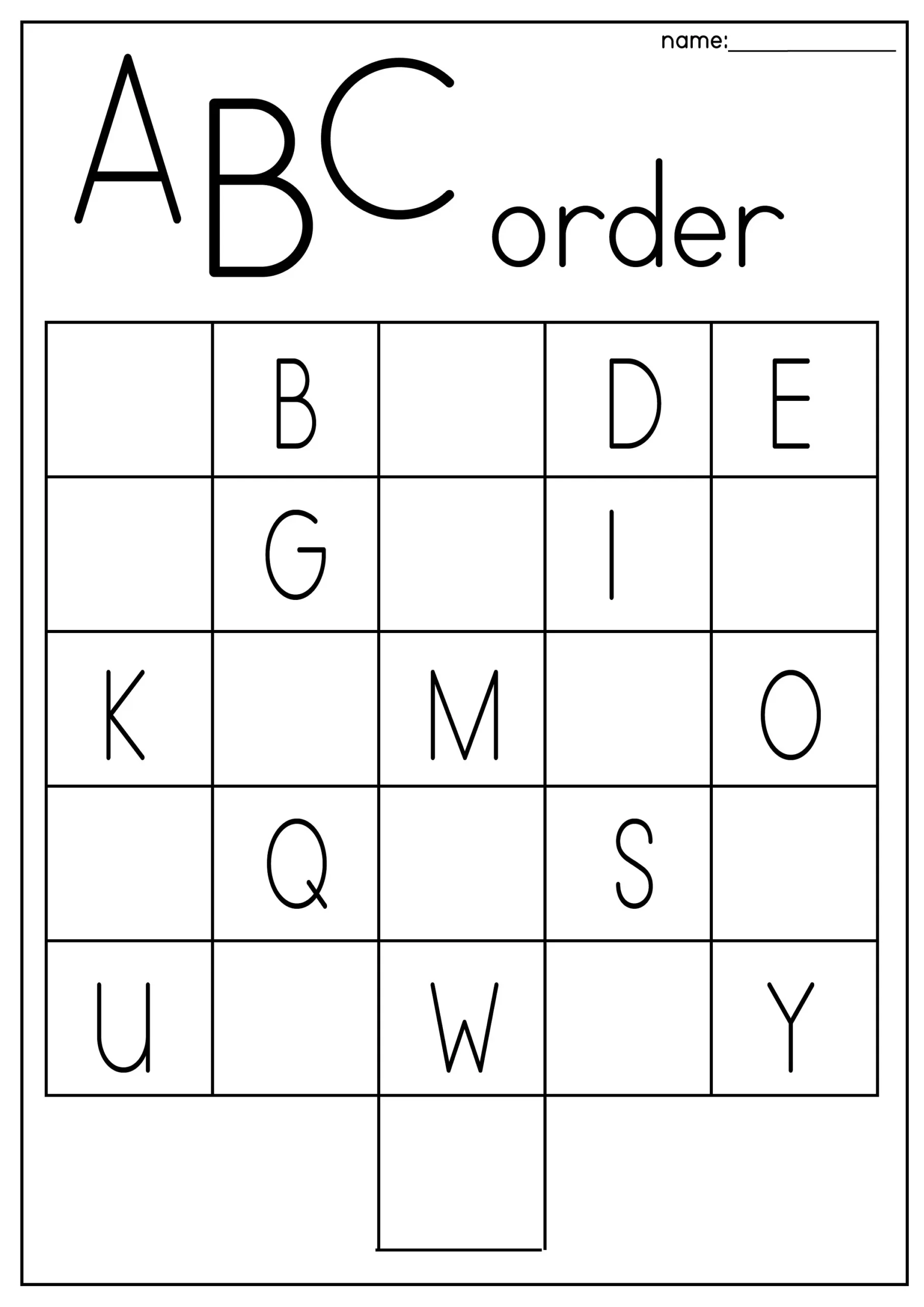Printable Abc Worksheets For Kindergarten