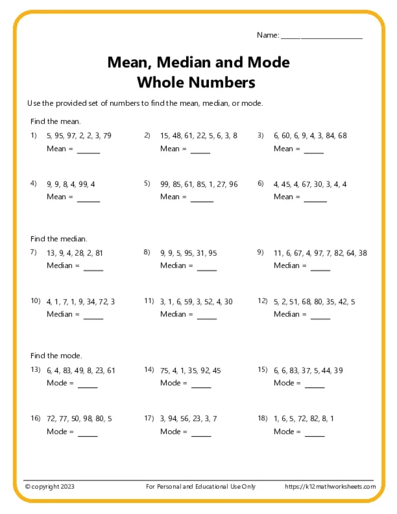 Free Printable Worksheets For 6th Grade Math