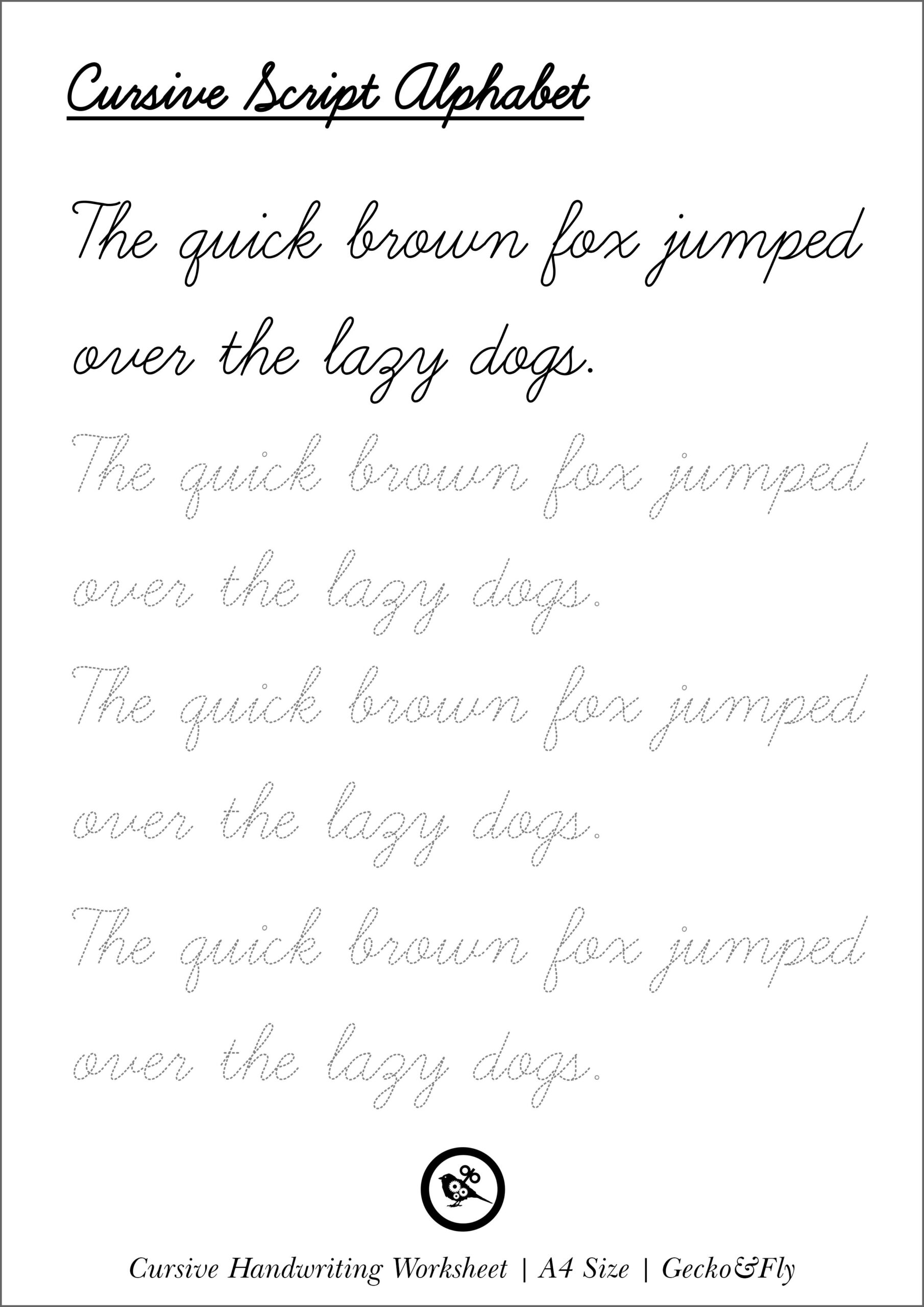 Cursive Handwriting Worksheets Free Printable