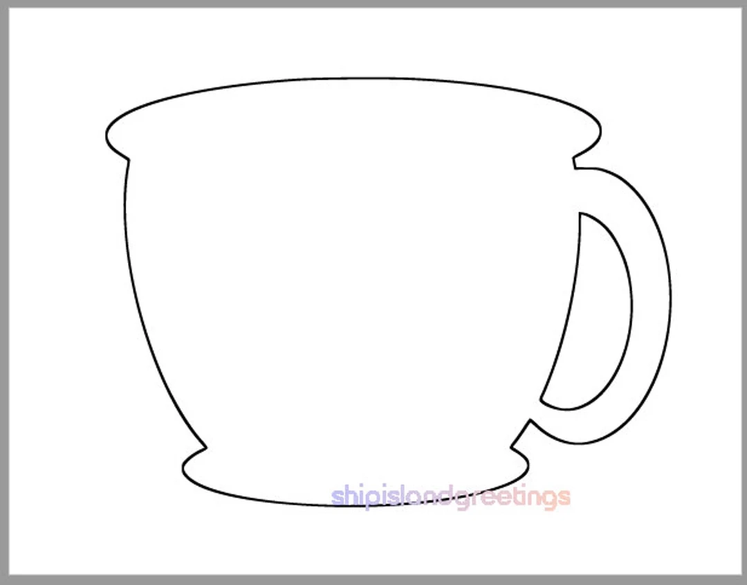 8 5 Inch Tea Cup Template printable Tea Cup coffee Cup Template 