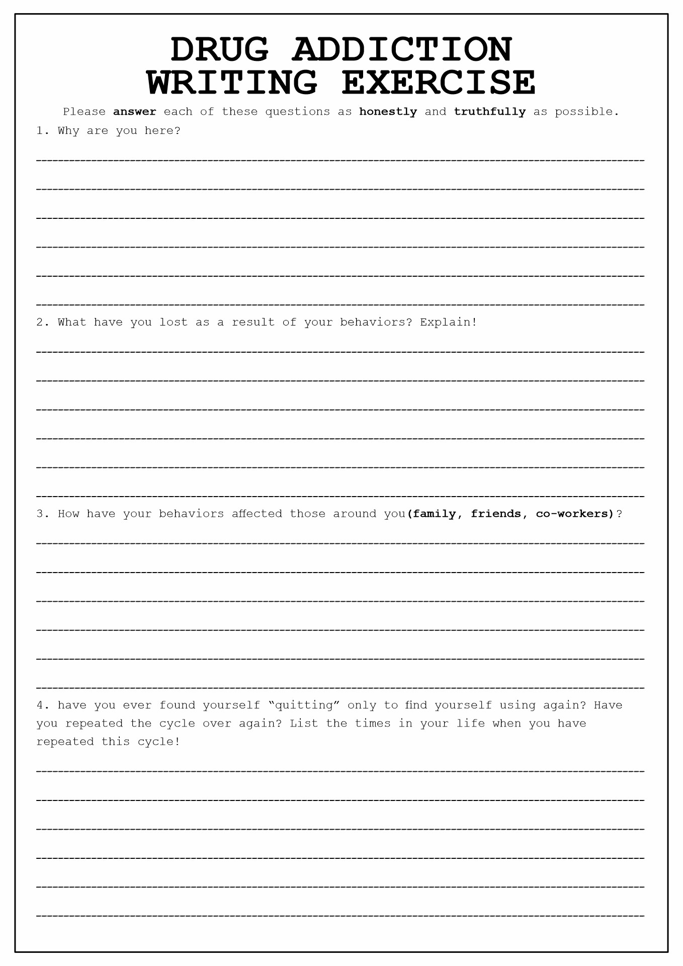 8 Drug Addiction Worksheets Printable Free PDF At Worksheeto 