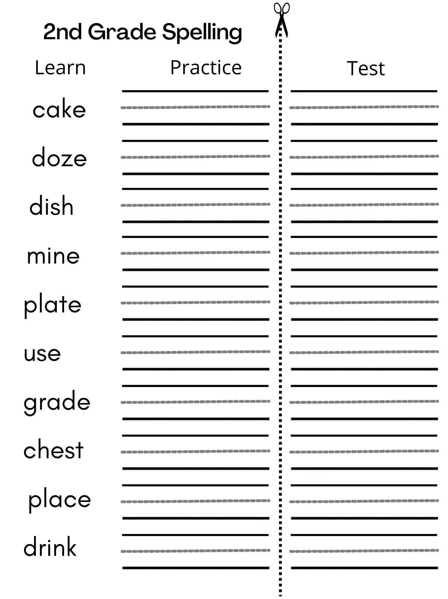 8 Printable Second Grade Writing Spelling Worksheets Spelling 