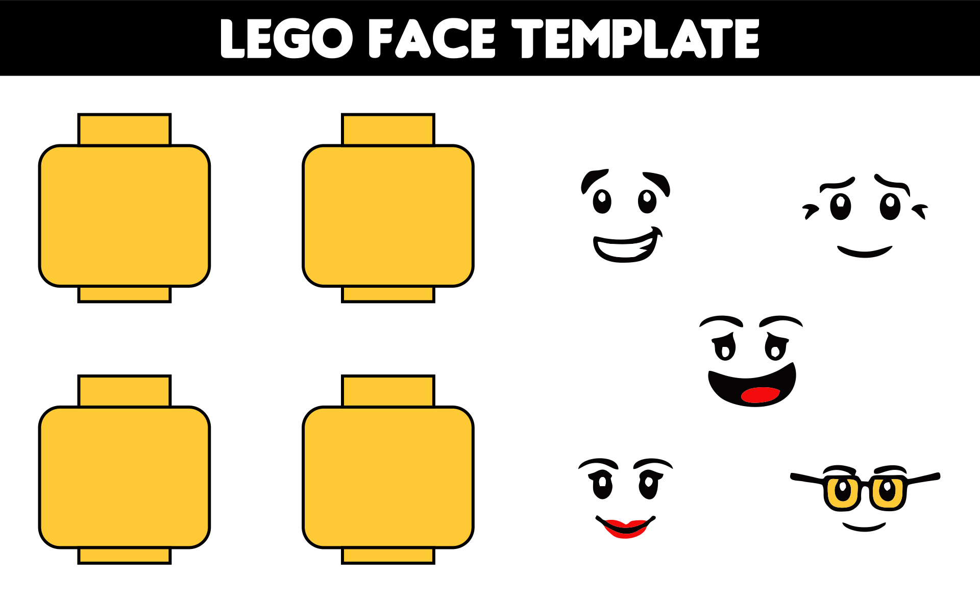Printable Lego Face Template