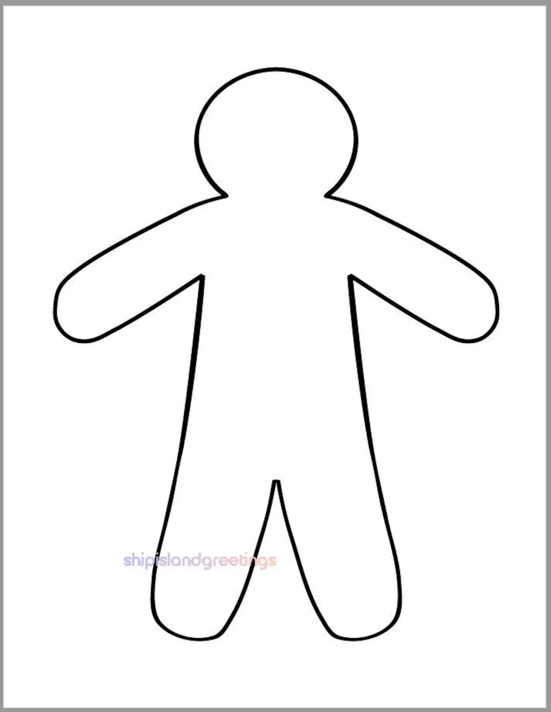 Large Printable Gingerbread Man Template