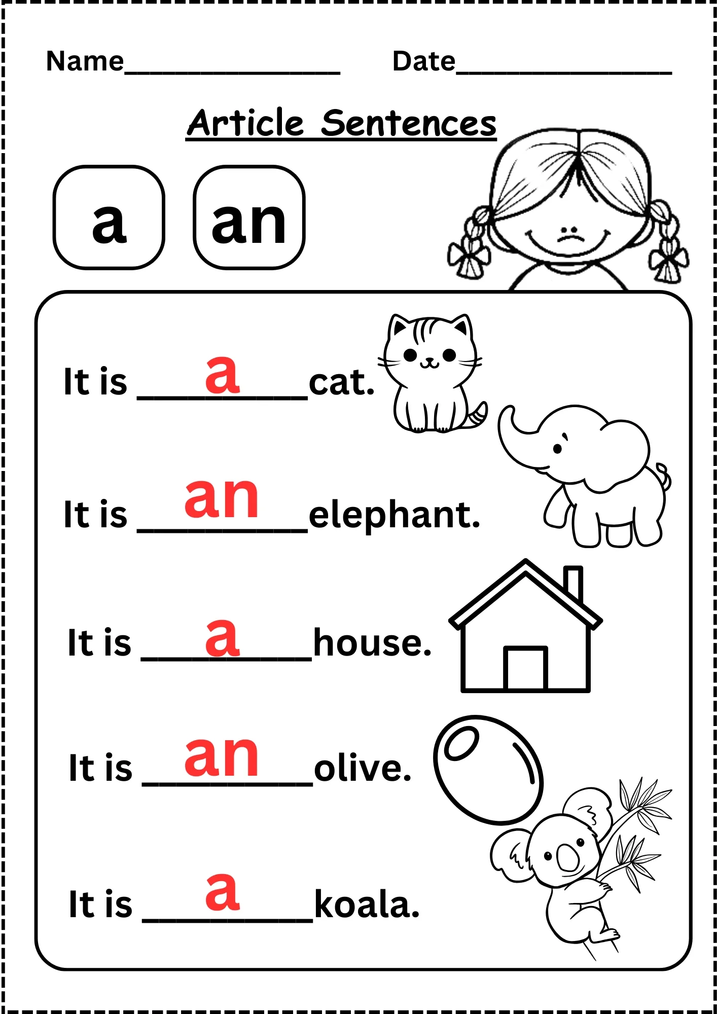 Kindergarten English Worksheets Free Printables