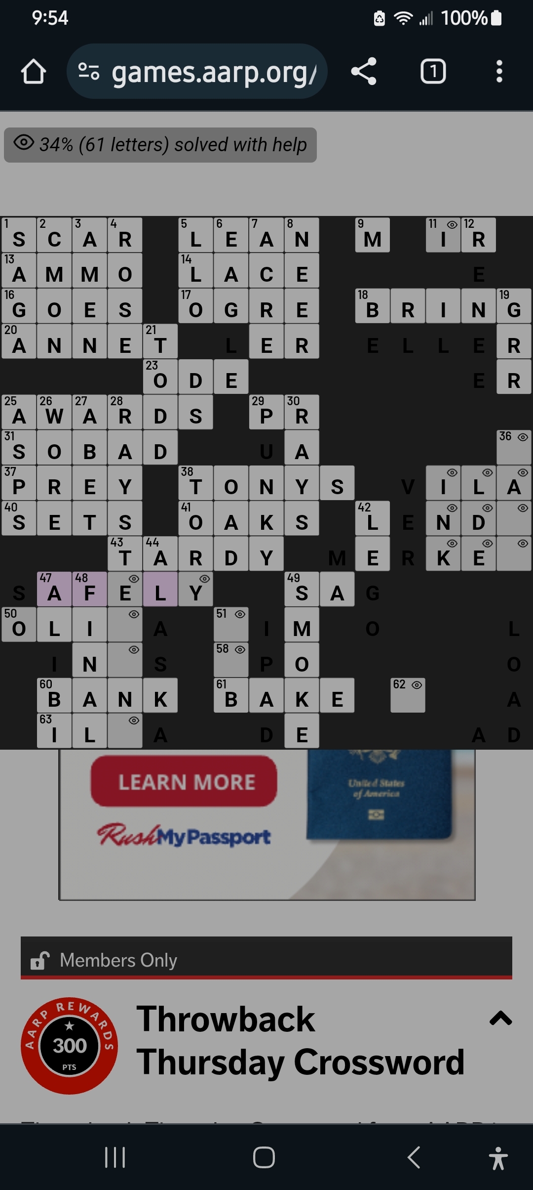 Online Crossword Puzzles Aarp Printable