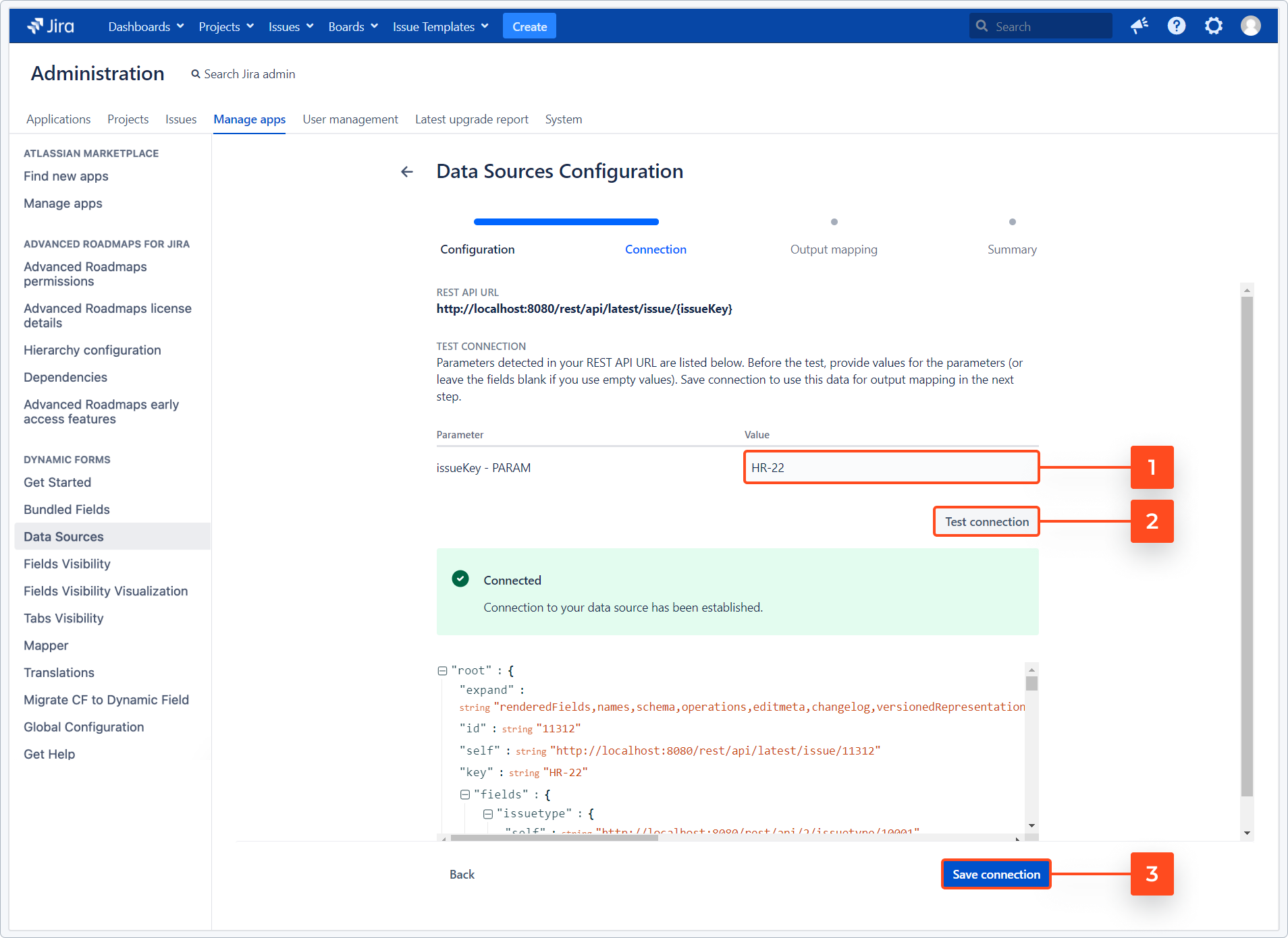 adding a data source dynamic forms for jira