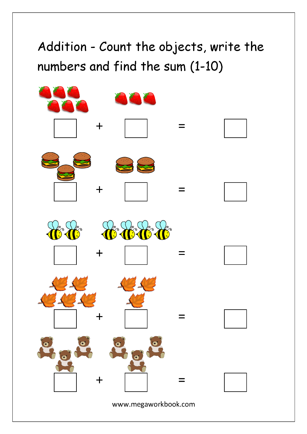 Free Printable Addition Worksheets Preschool