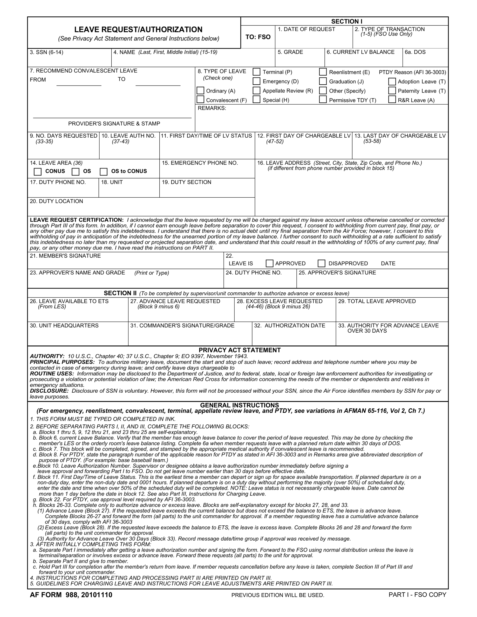 Leave Form 2024 Pdf