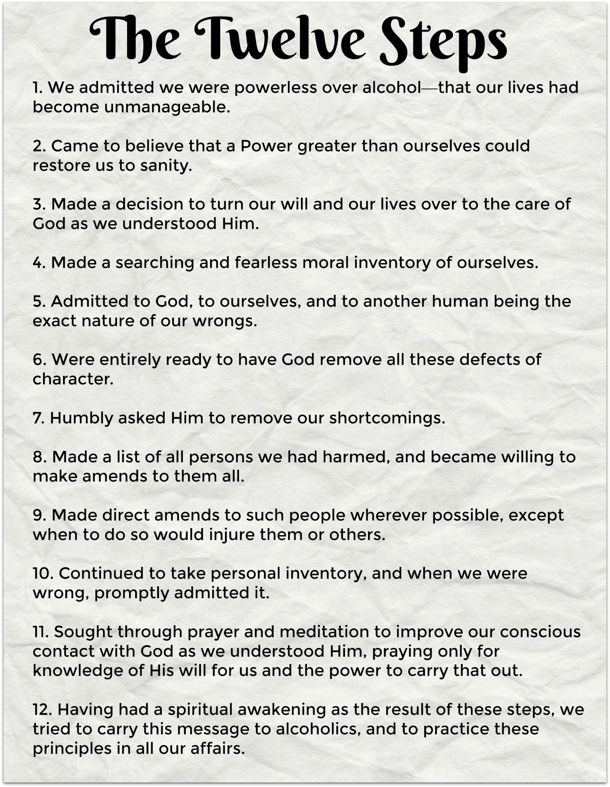 Alcoholics Anonymous 12 Steps Worksheet A Comprehensive Guide