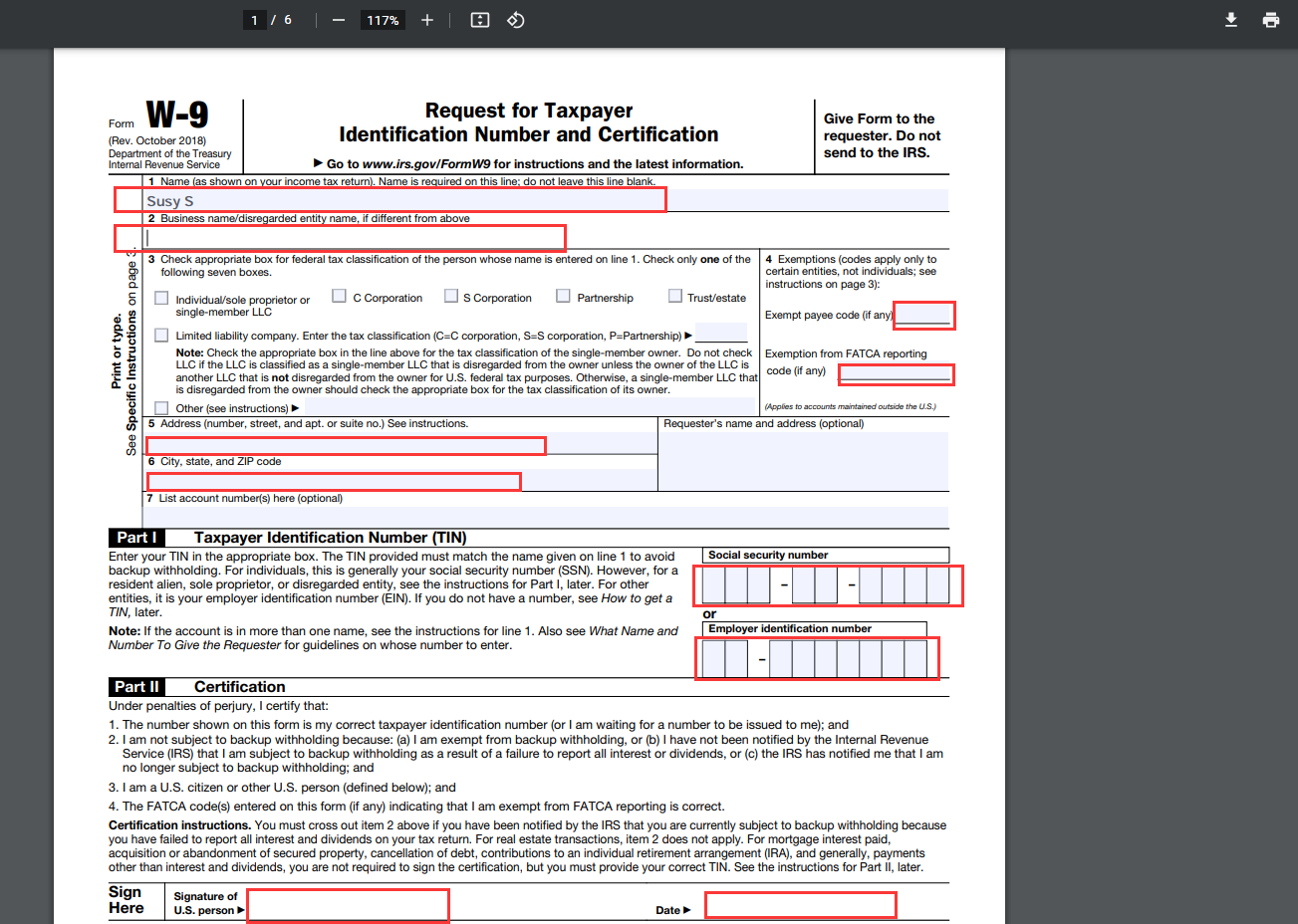 W9 Form 2023 Free Instructions
