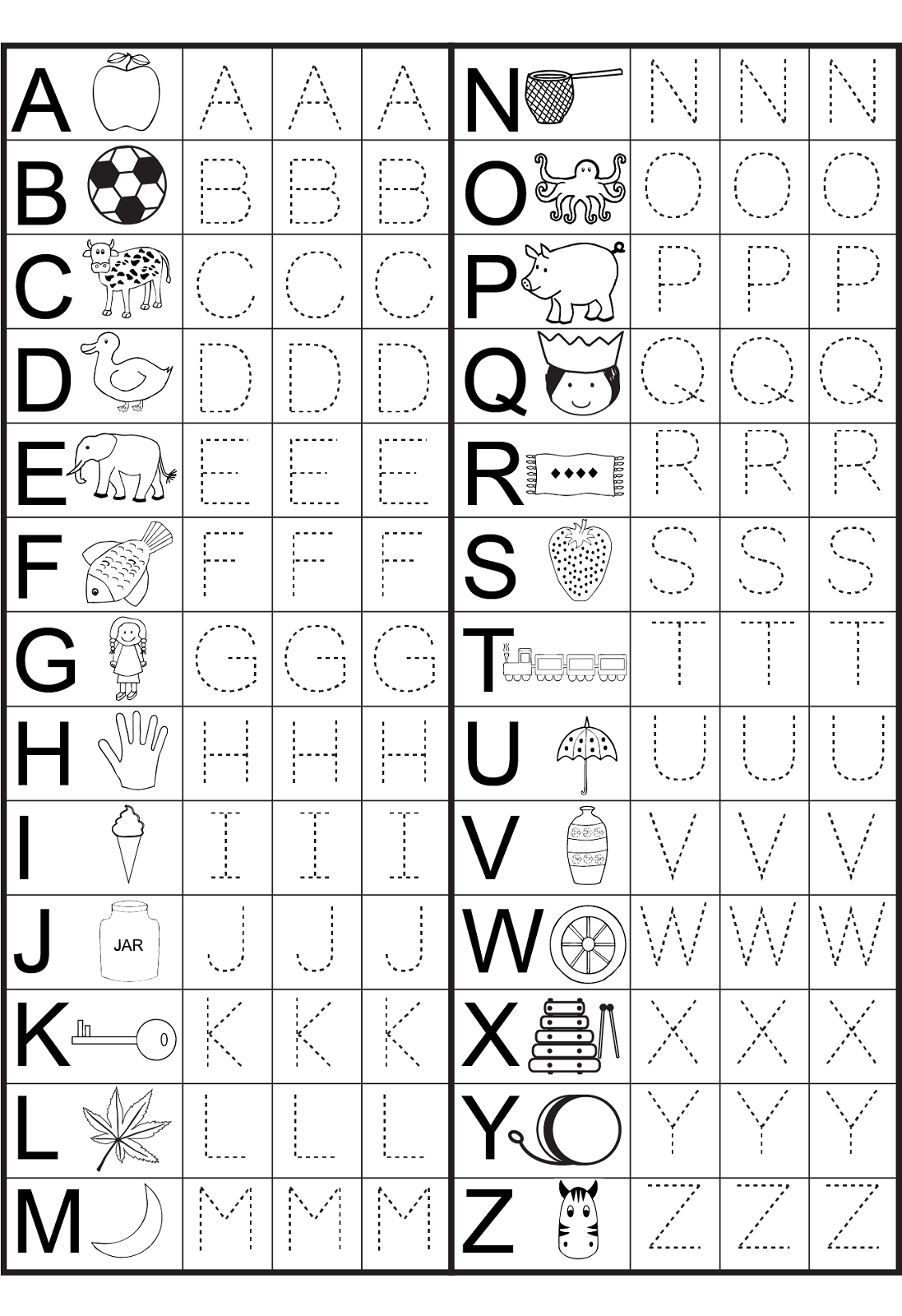 Printable Practice Sheets For Kindergarteners