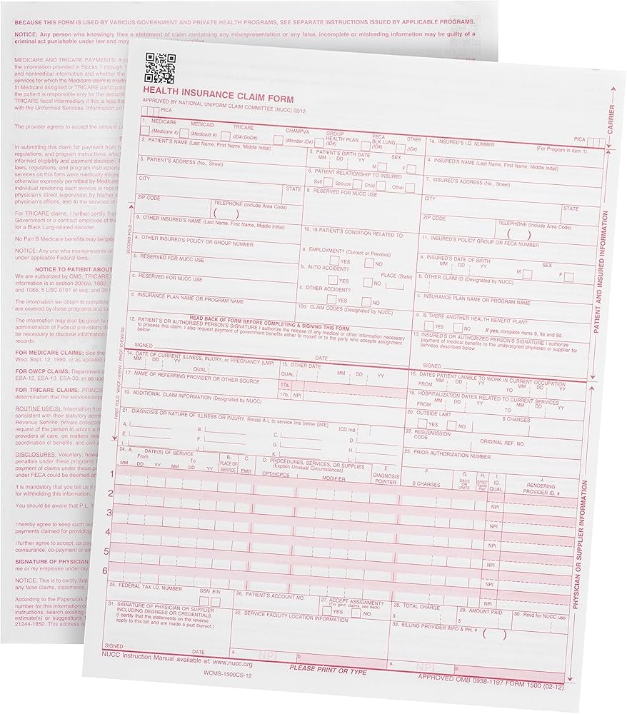 Omb 0938 1197 Form 1500 Fillable