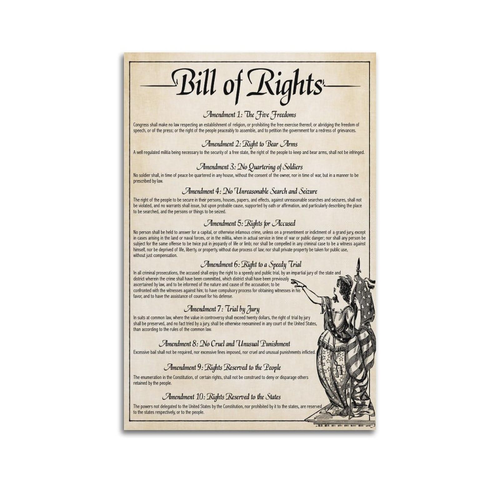 Amazon de LGDSBHH Vintage Poster The U S Constitution The Bill 